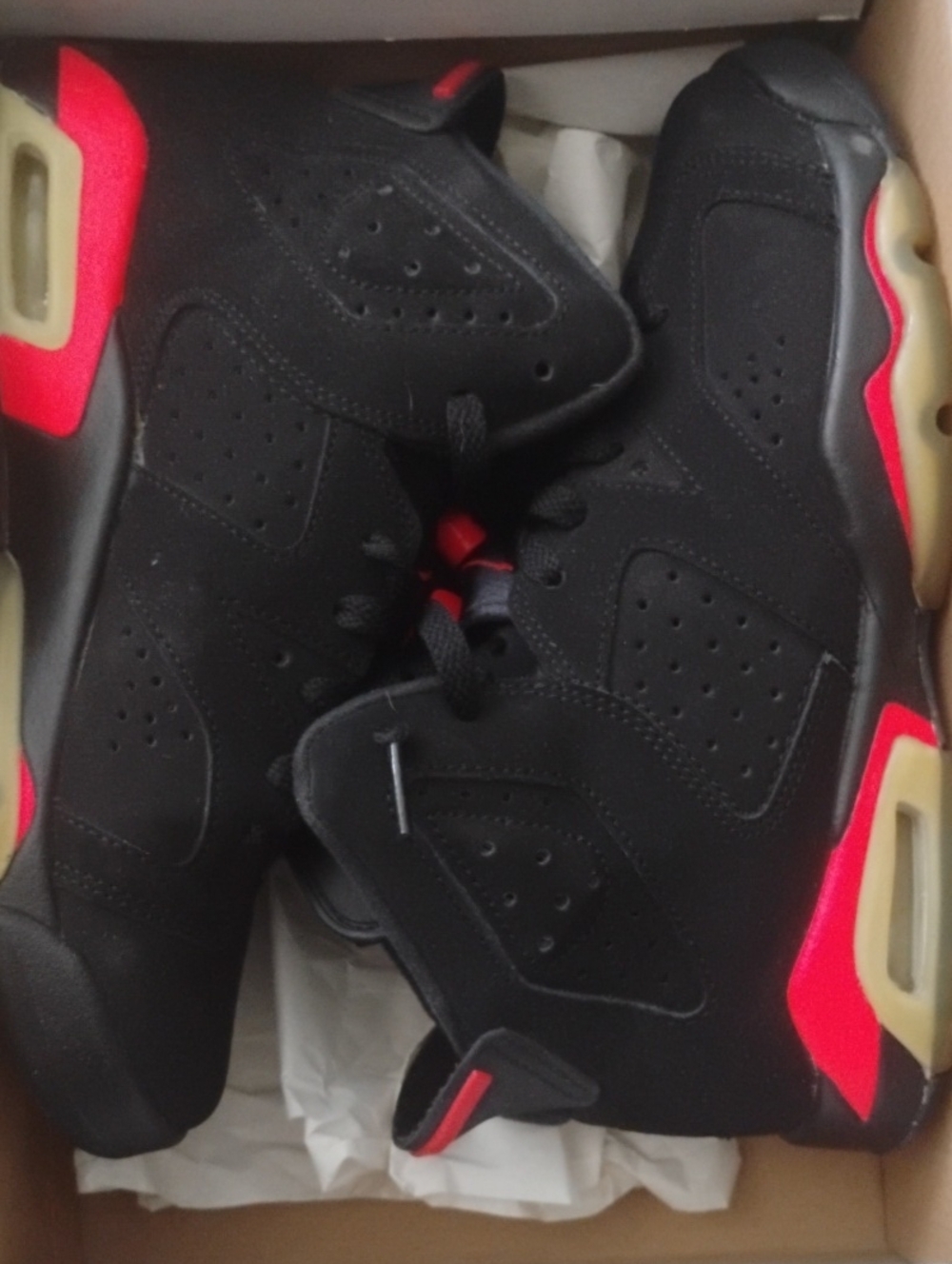 Boy's Black and Red High-Top Athletic Sneakers